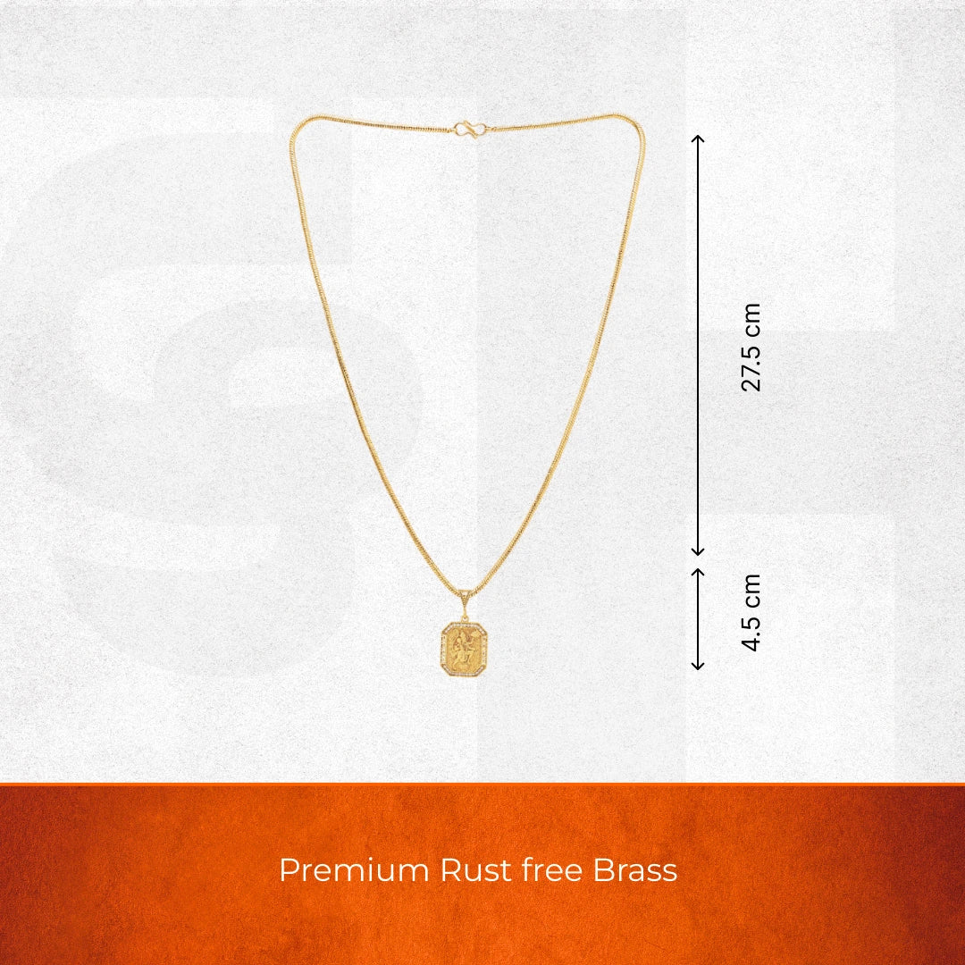 Gold Plated Hanuman Pendant with Chain