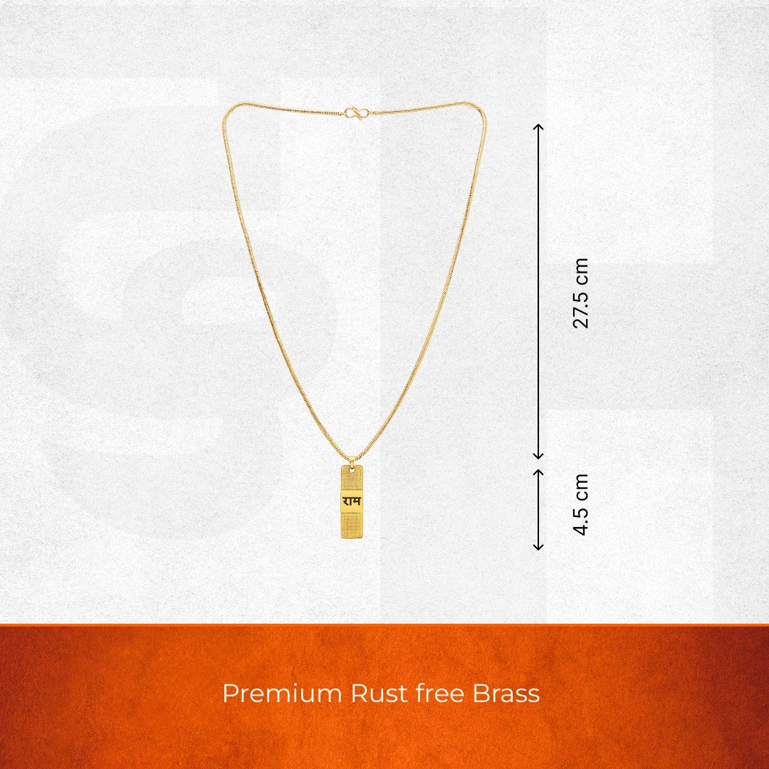 Gold Plated Ram Pendant With Chain