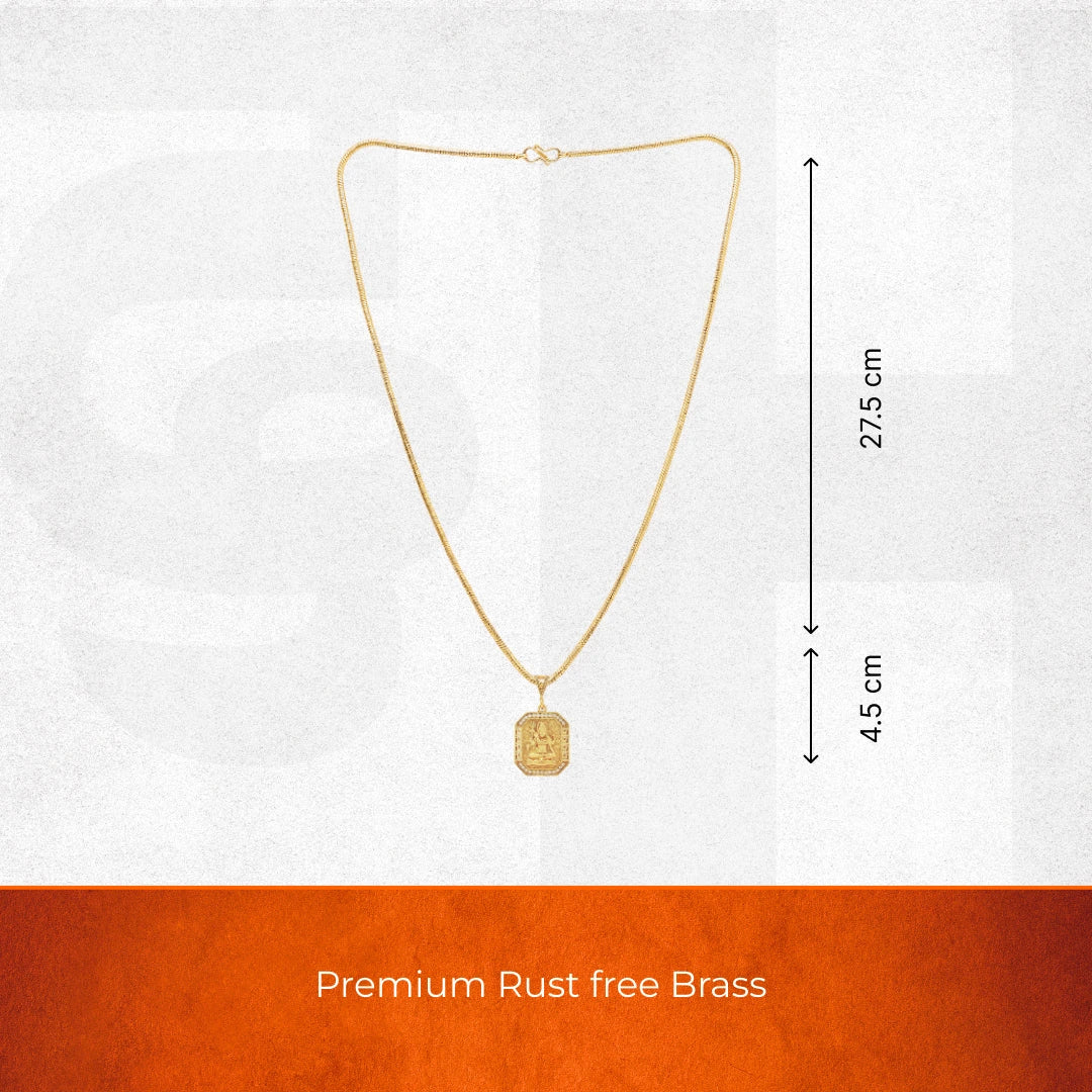 Gold Plated Lord Shiva Mahadev Pendant Chain Necklace