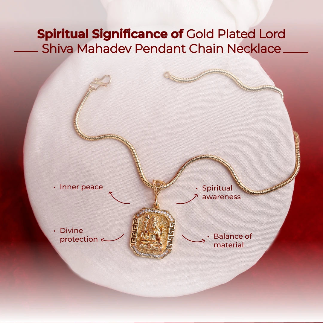 Gold Plated Lord Shiva Mahadev Pendant Chain Necklace