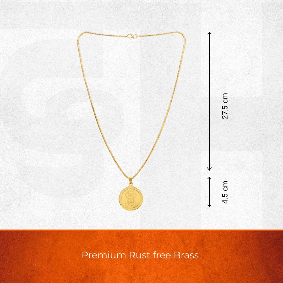 Gold Plated Hanuman Ji Coin Necklace