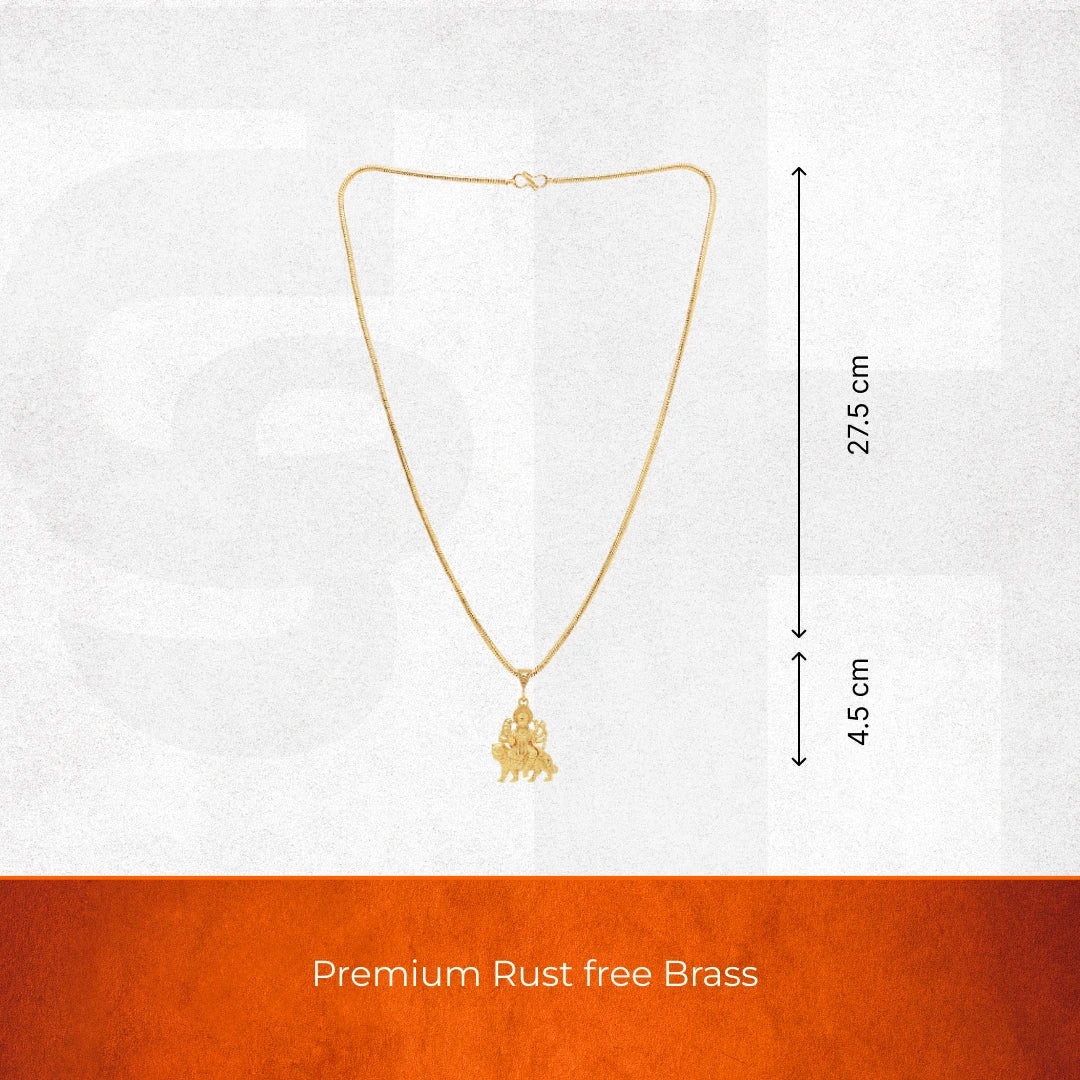 Gold Plated Maa Durga Pendant