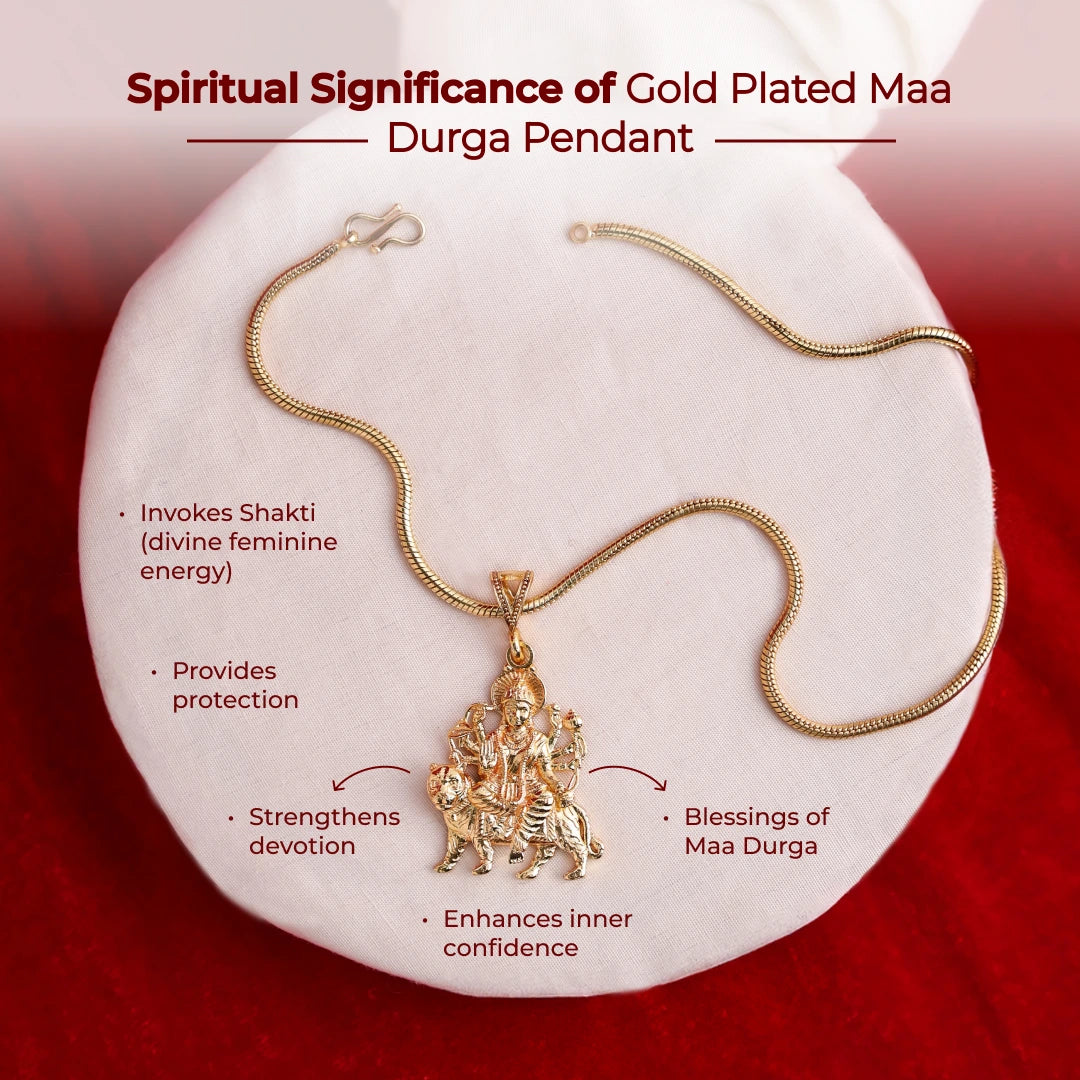 Gold Plated Maa Durga Pendant