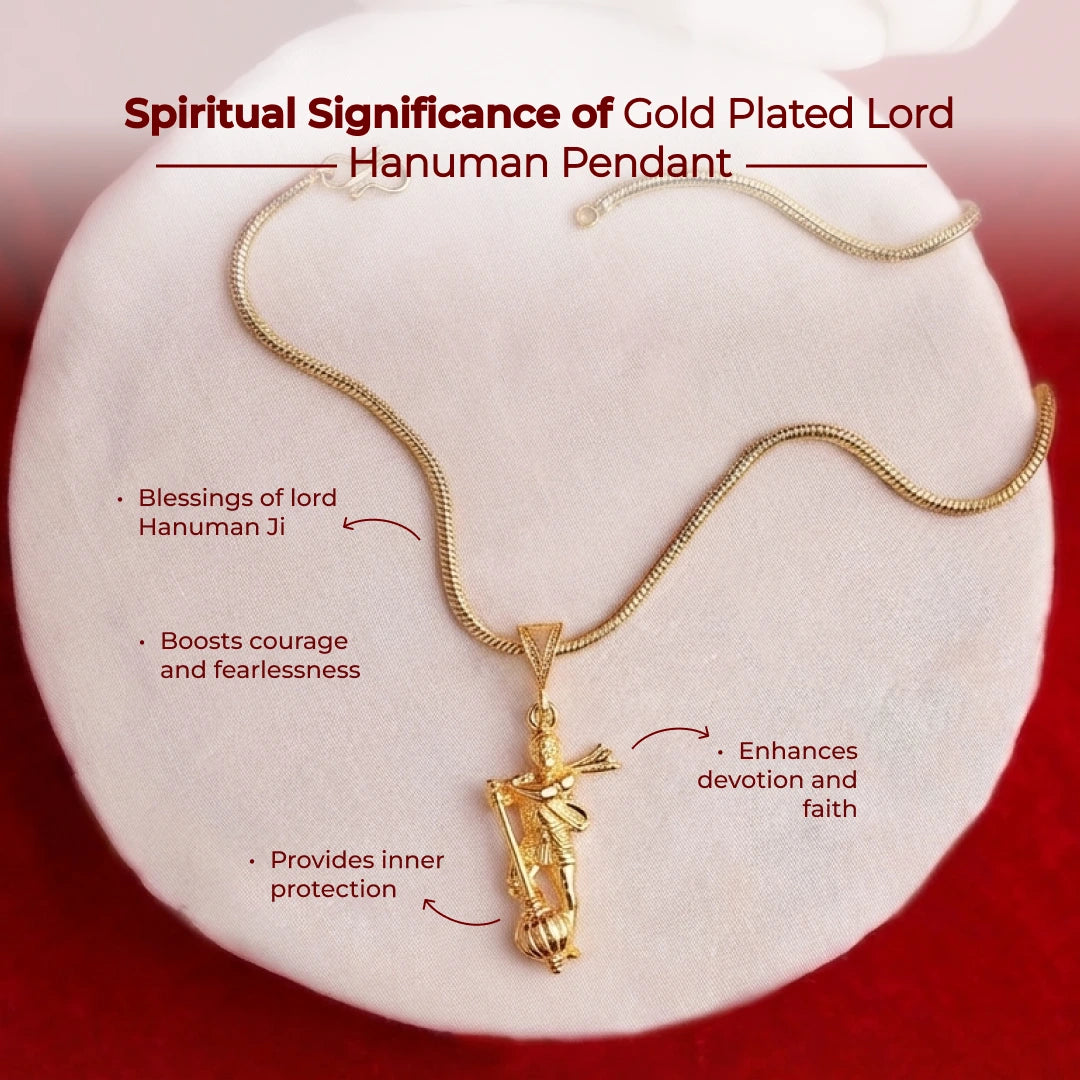 Gold Plated Lord Hanuman Pendant