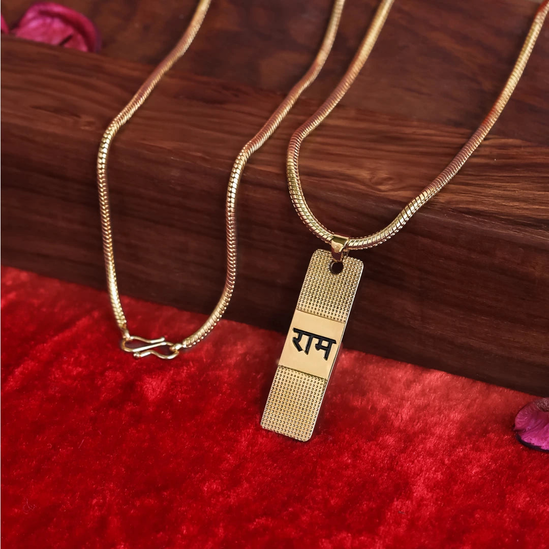 Gold Plated Ram Pendant With Chain