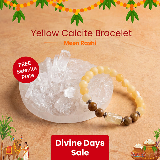 Pisces (Meen Rashi) Bracelet with FREE Raw Selenite Plate