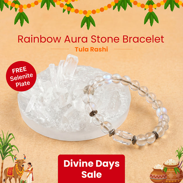 Libra (Tula Rashi) Stone Bracelet with FREE Raw Selenite Plate