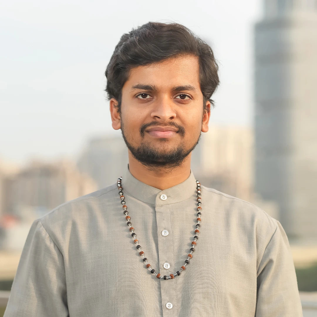 925 Pure Sterling Silver Karungali & Rudraksha Malai