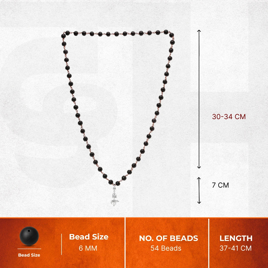 Karungali Malai (Copper wire) wIith Shiv Trishul Nandi Pendant in Silver Finish