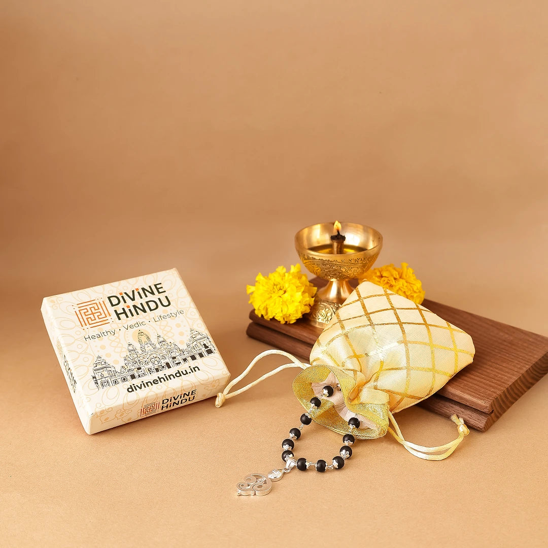 Lord Murugan Vel Pendant | Silver Cap Karungali Mala