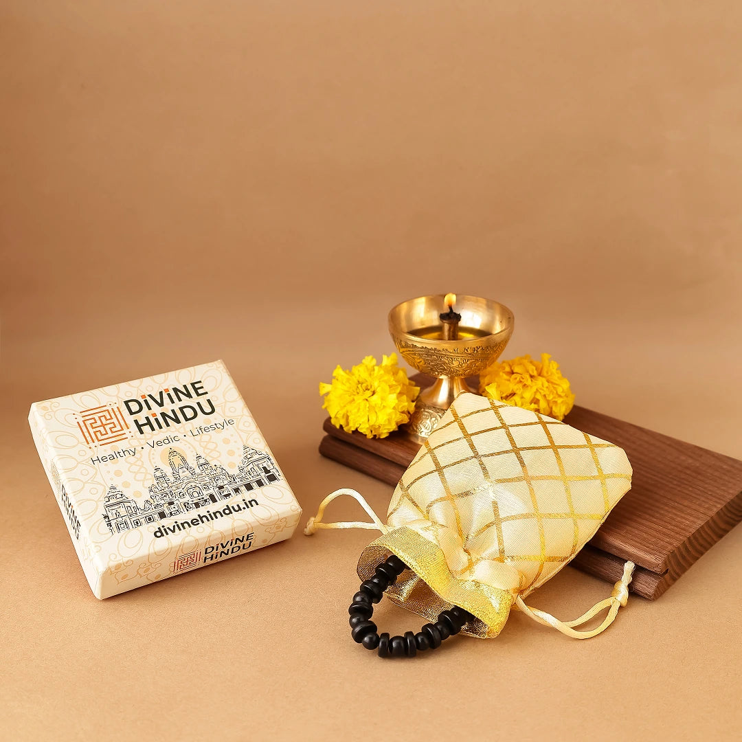 Karungali Malai Bracelet with Govt. Certification (Round + Flat Beads)