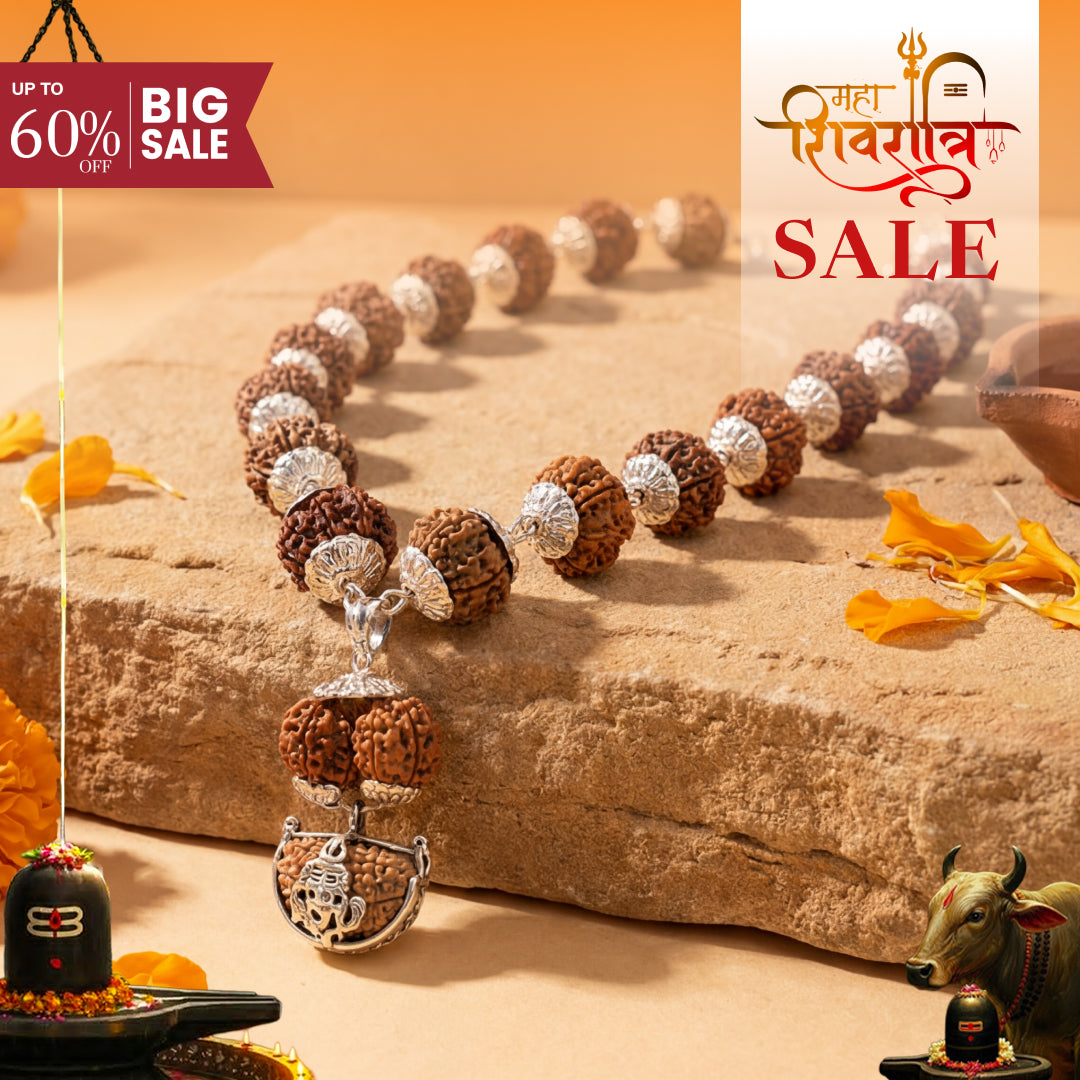 1–14 Mukhi Rudraksha Siddha Mala – Nepal Origin | With Ganesh Mukhi & Gaurishankar