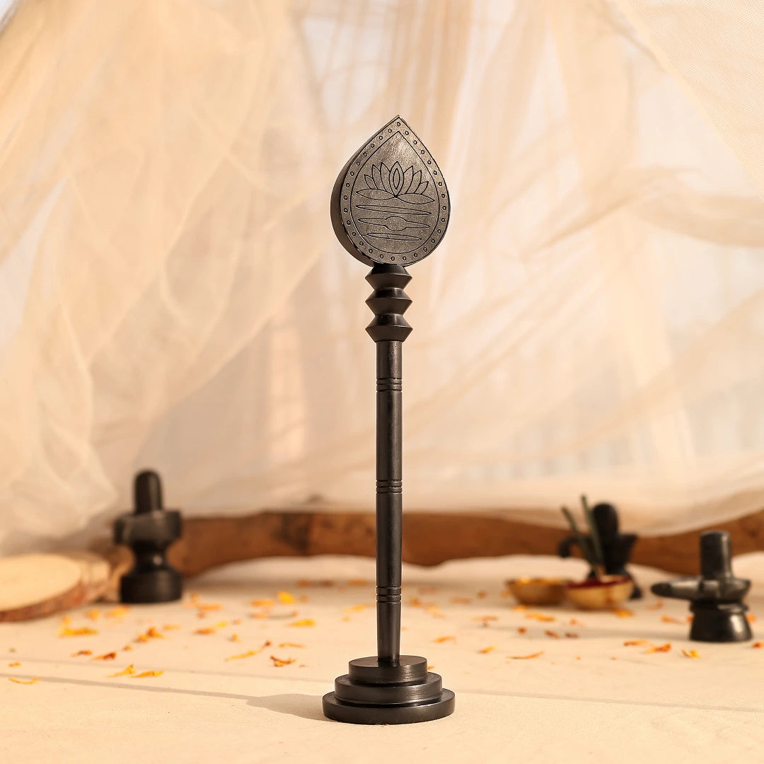 Divine Hindu Karungali Vel with Base/ Karungali Murugan Astra | Ebony wood