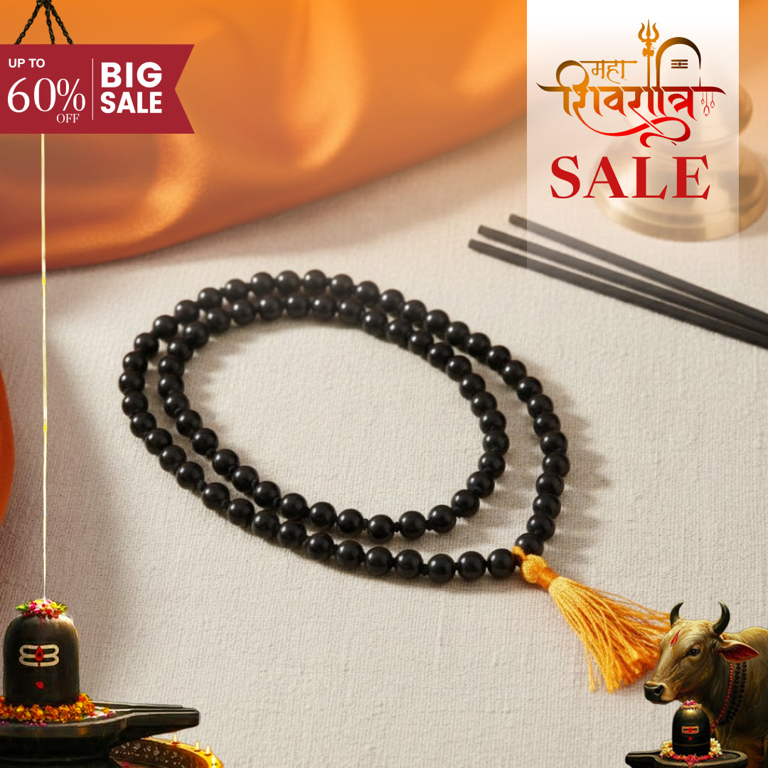 Original Karungali Malai 108-Beads Ebony Wood with Govt. Certified