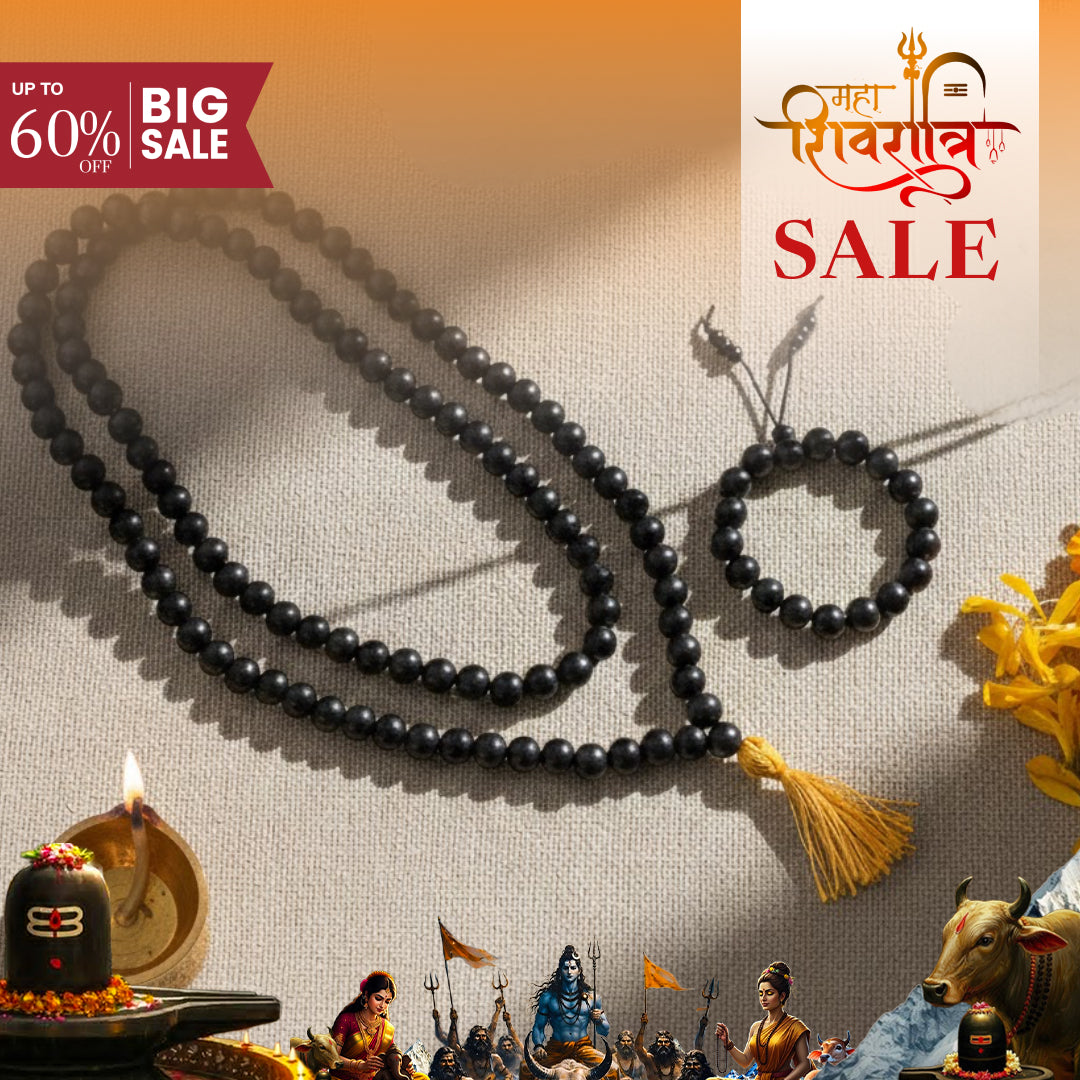 Original Karungali Malai 108-Beads & Karungali Malai Bracelet Combo with Govt. Certification