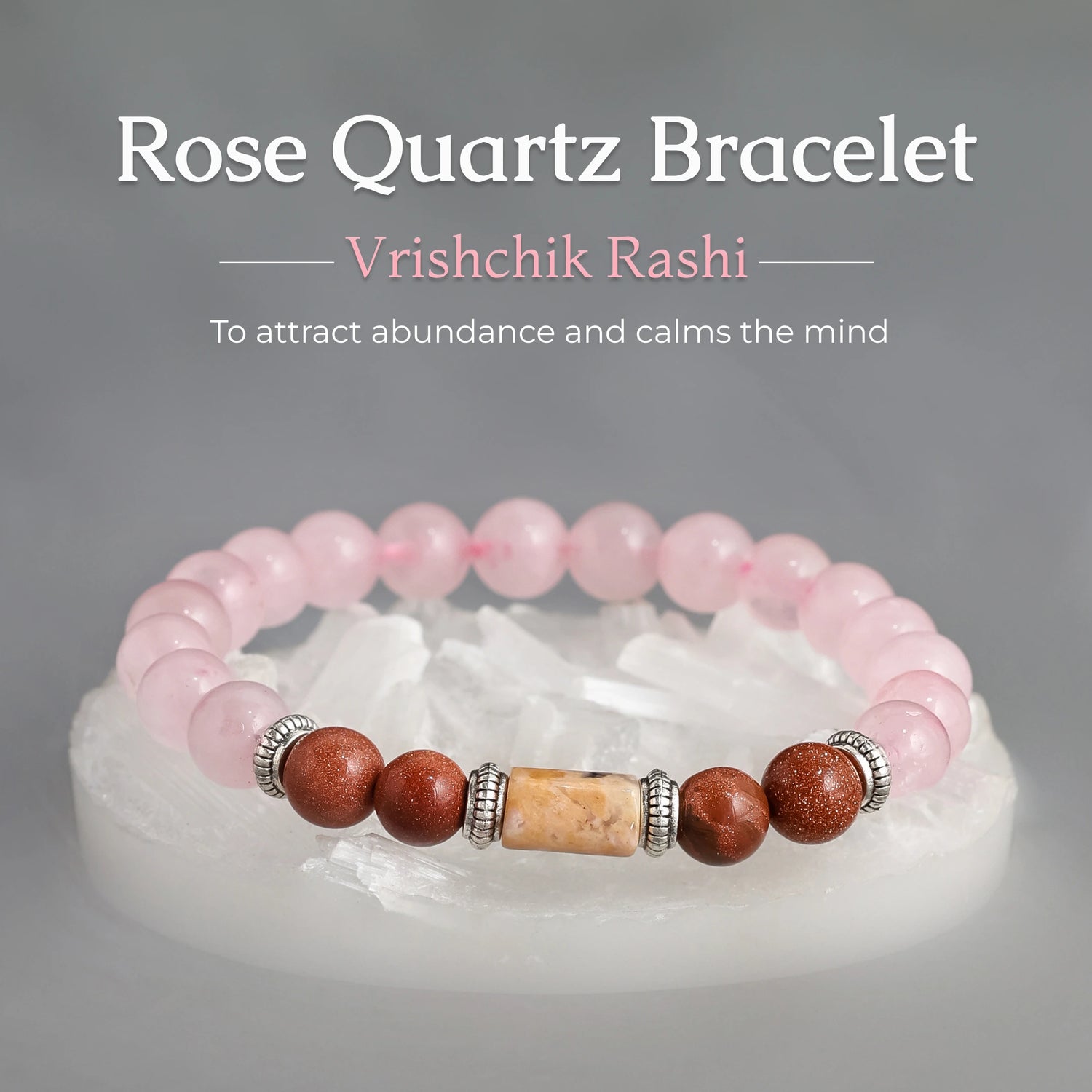 Rose Quartz Bracelet (Vrishchik Rashi) Scorpio