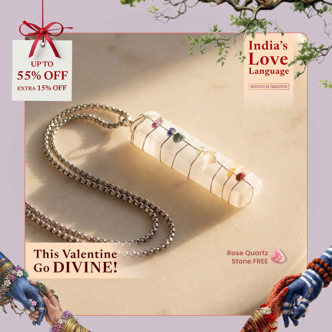 7 Chakra Stone Pendant with Selenite Plate