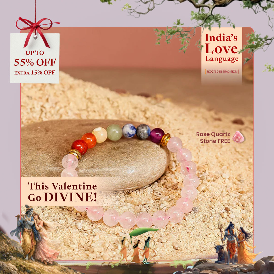 Rose Quartz 7 Chakra Bracelet