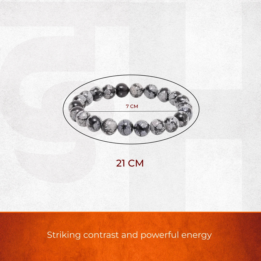 Snowflake Obsidian Bracelet