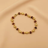 Gold Plated Rudraksha Unisex Bracelet