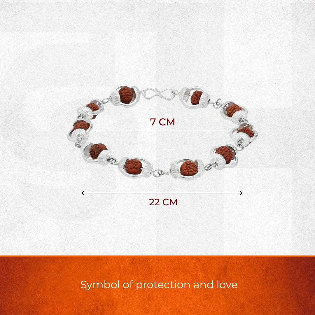 Rudraksha Bracelet With Silver Caps