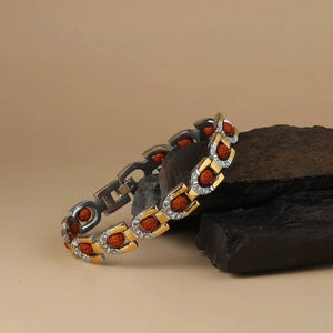 Divine Dual Tone Arc Chain Rudraksha Bracelet