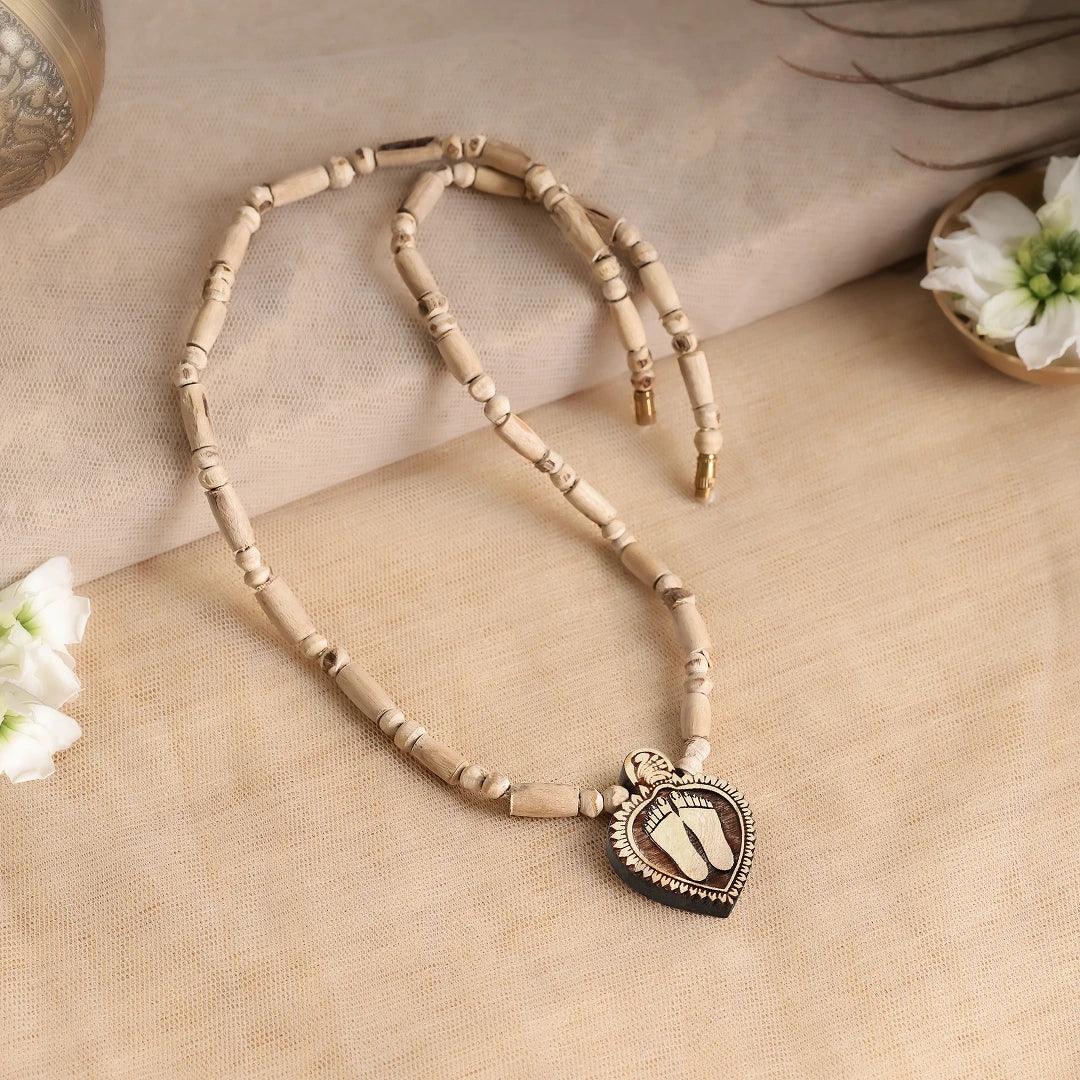 Shri Laxmi Charan Tulsi Mala Pendant | Blessings of Shri Laxmi