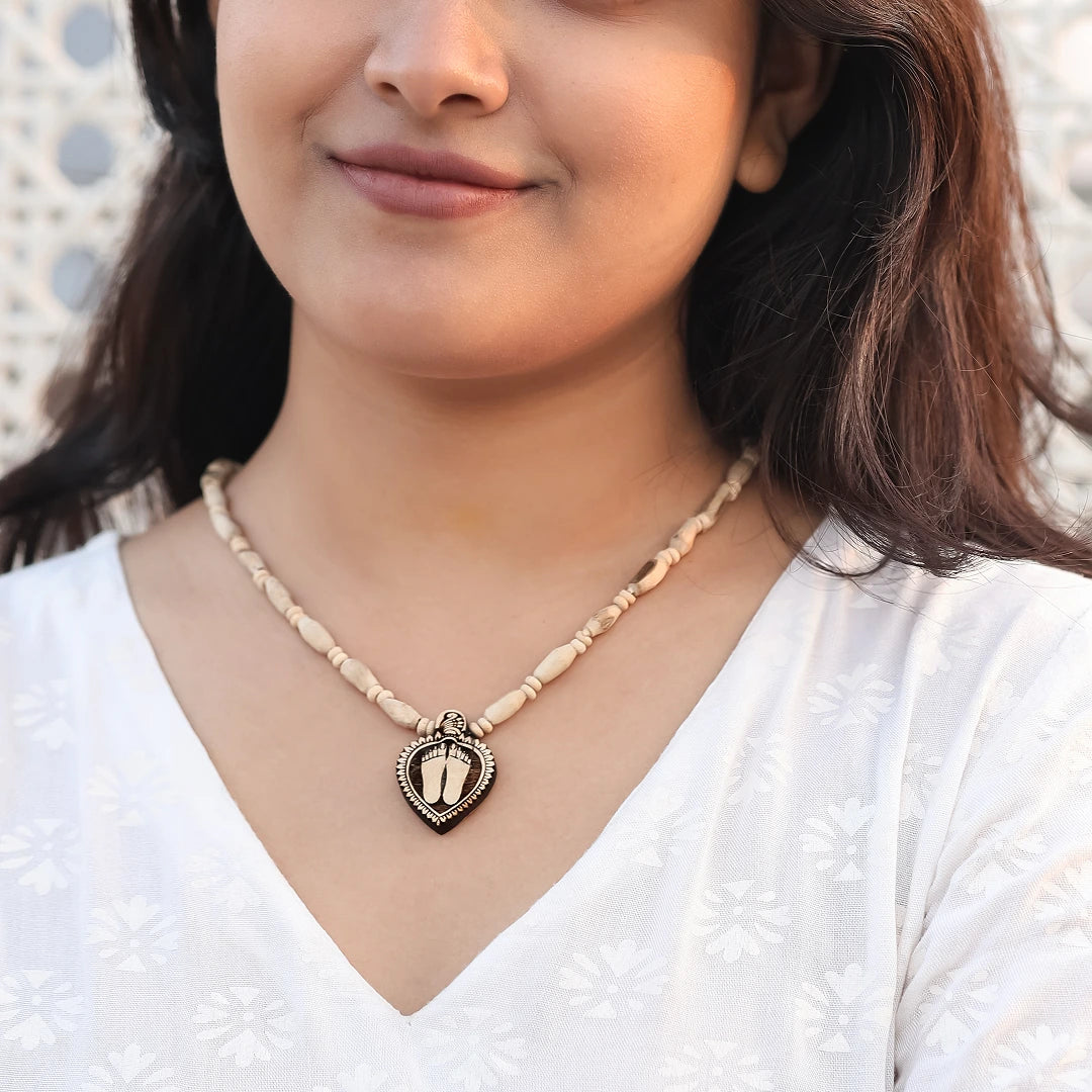 Shri Laxmi Charan Tulsi Mala Pendant | Blessings of Shri Laxmi