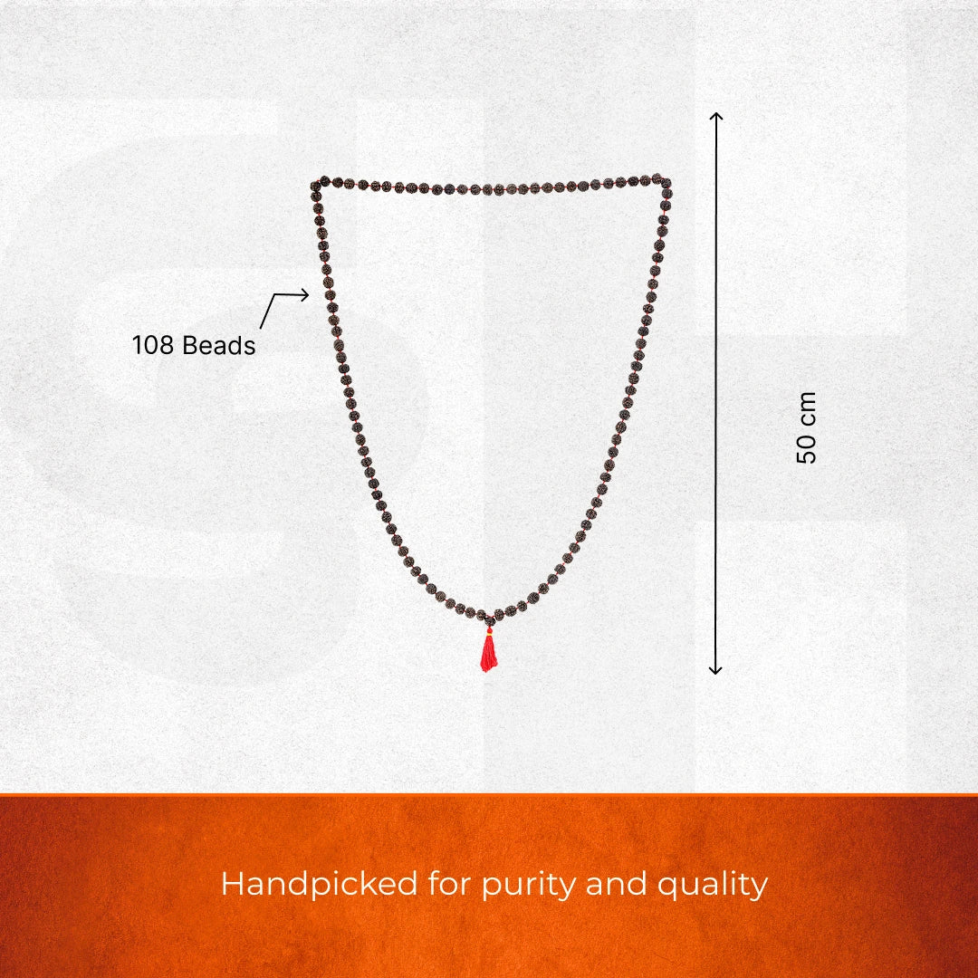 Pure Black Rudraksha Mala - 108 Beads