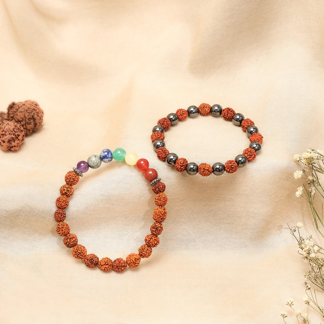 7 Chakra + Tiger Stone Rudraksha Bracelet