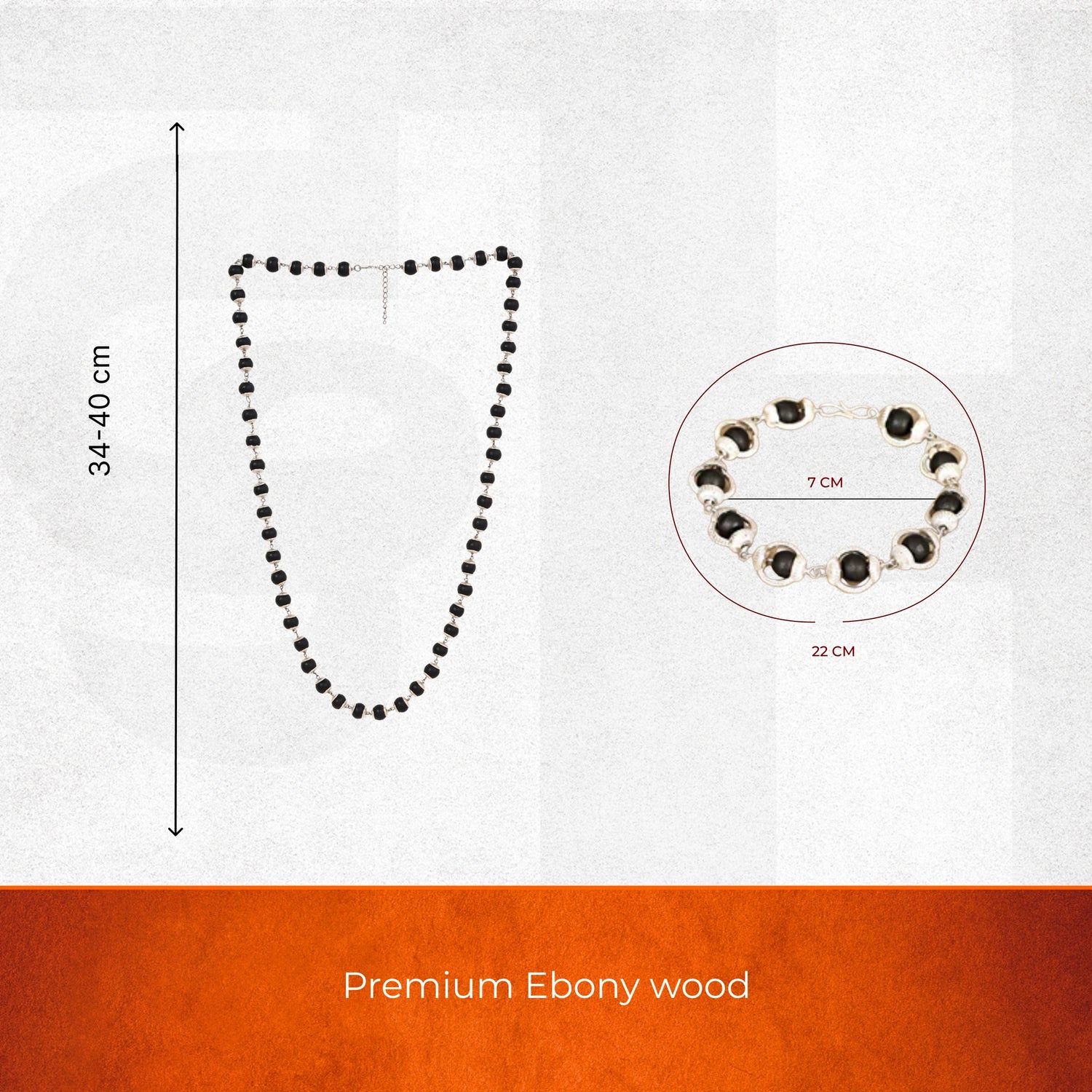 Original Karungali Malai with Silver cap 54-Beads & Karungali Malai Bracelet Combo with Govt. Certification