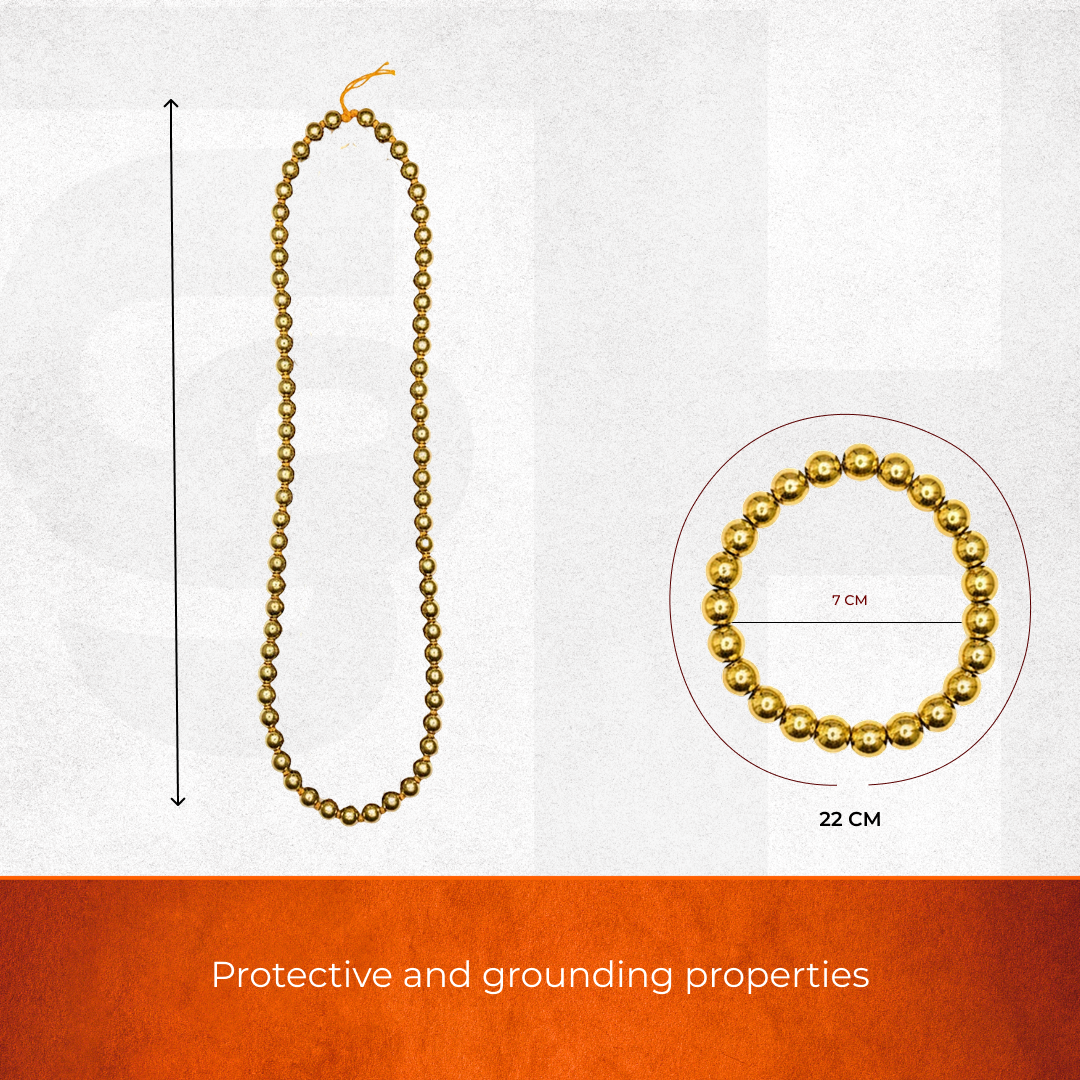 Golden Pyrite Stone Necklace 108 Beads Mala & Bracelet