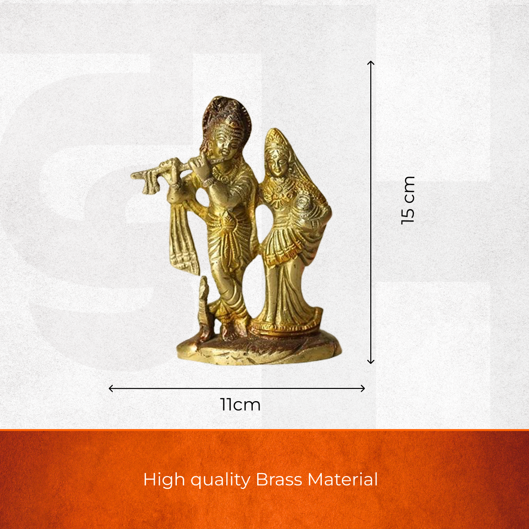 Lord Radha Krishna Brass Idol