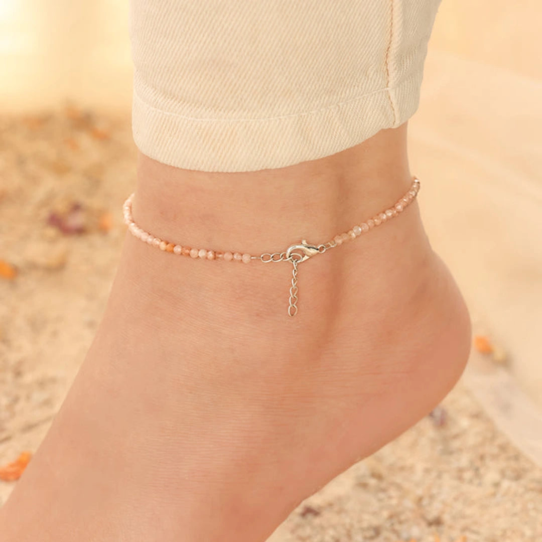 Rose Quartz Heart Chakra Set | Rose Quartz Anklet & Bracelet Combo