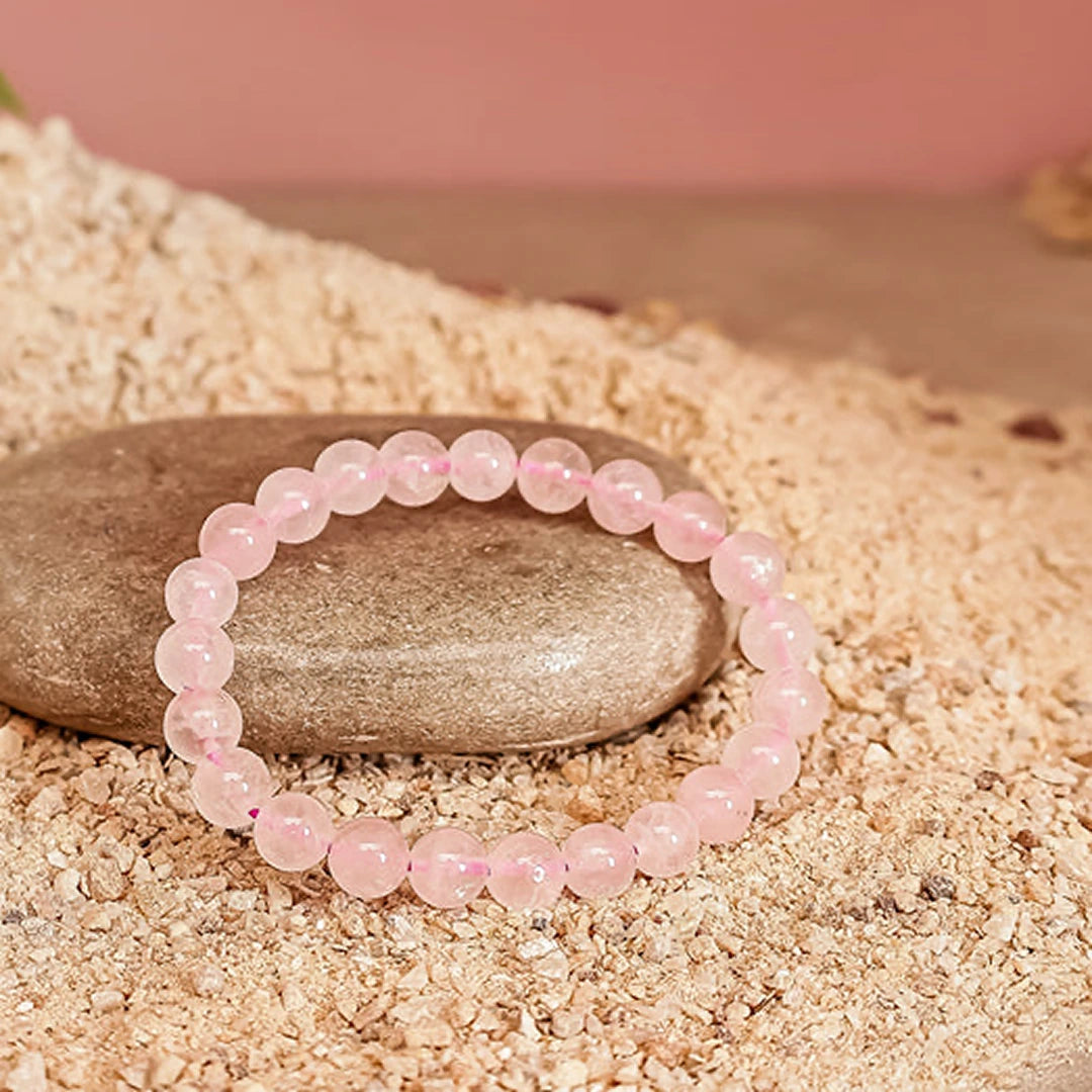 Rose Quartz Heart Chakra Set | Rose Quartz Anklet & Bracelet Combo