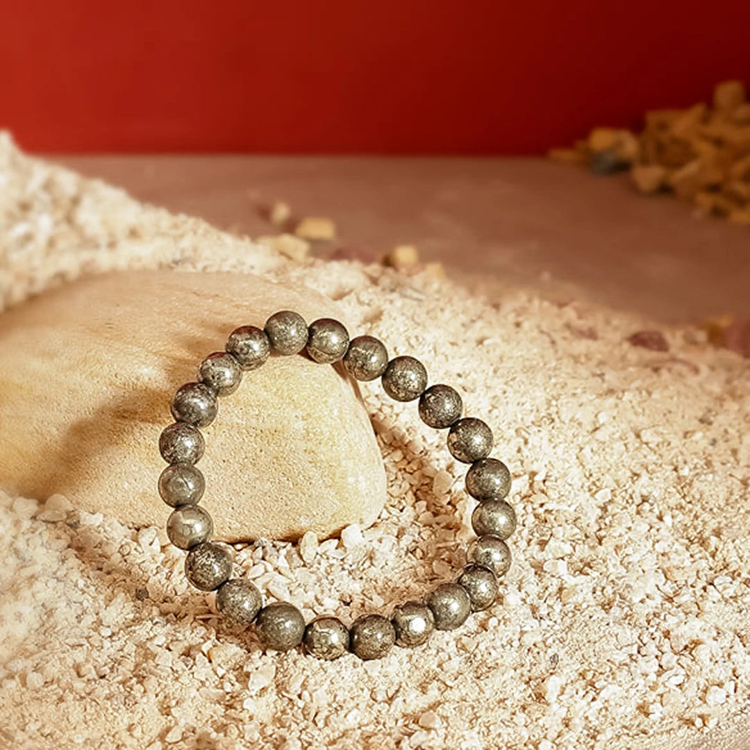 Rose Quartz and Pyrite Bracelet Combo with Pyrite Pendant for Love and Wealth combo