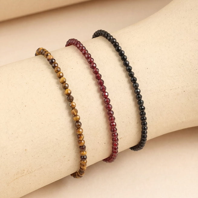 Tiger Eye Garnet and Black Tourmaline Anklet Combo for Protection