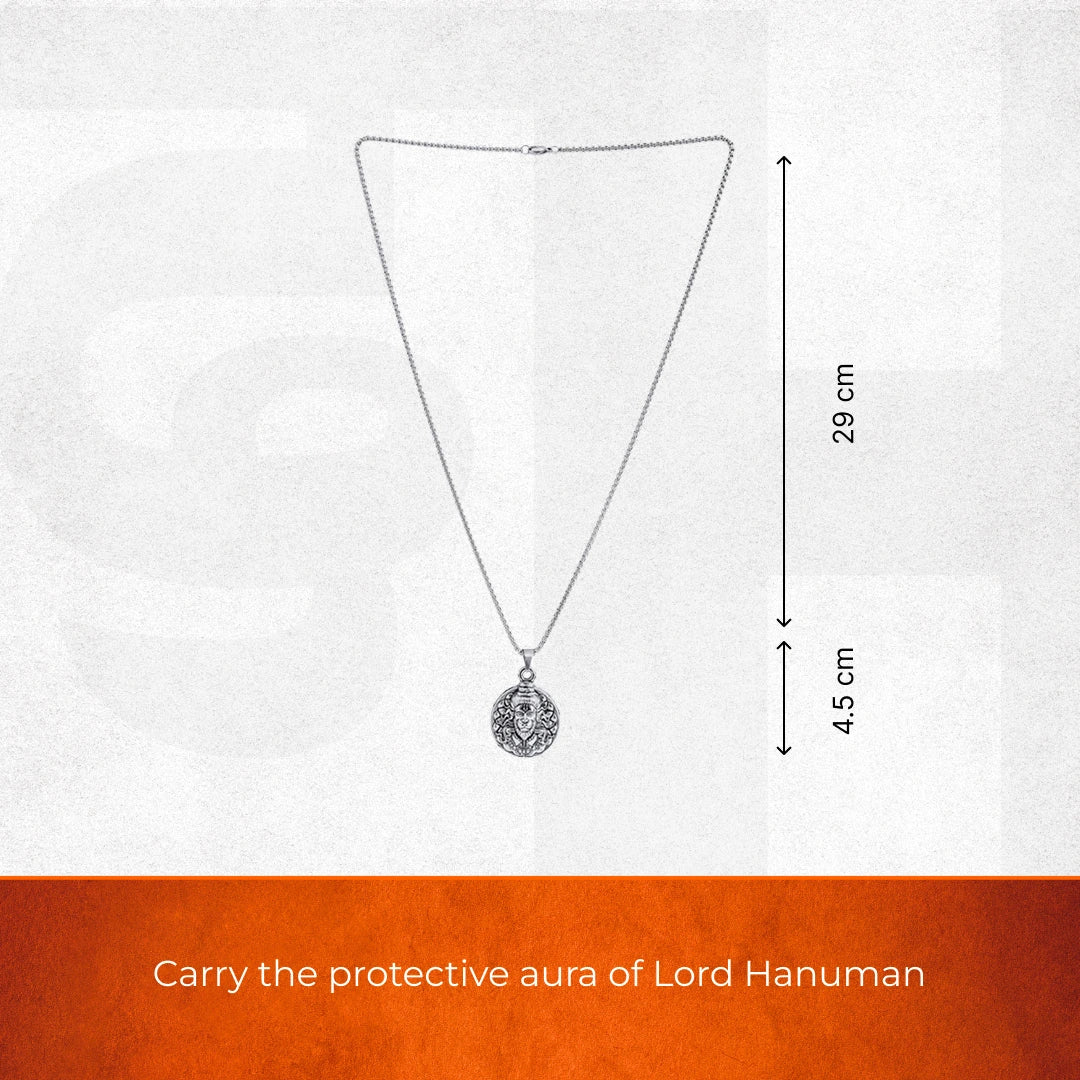 Silver Plated Bajrangbali Mukh Pendant