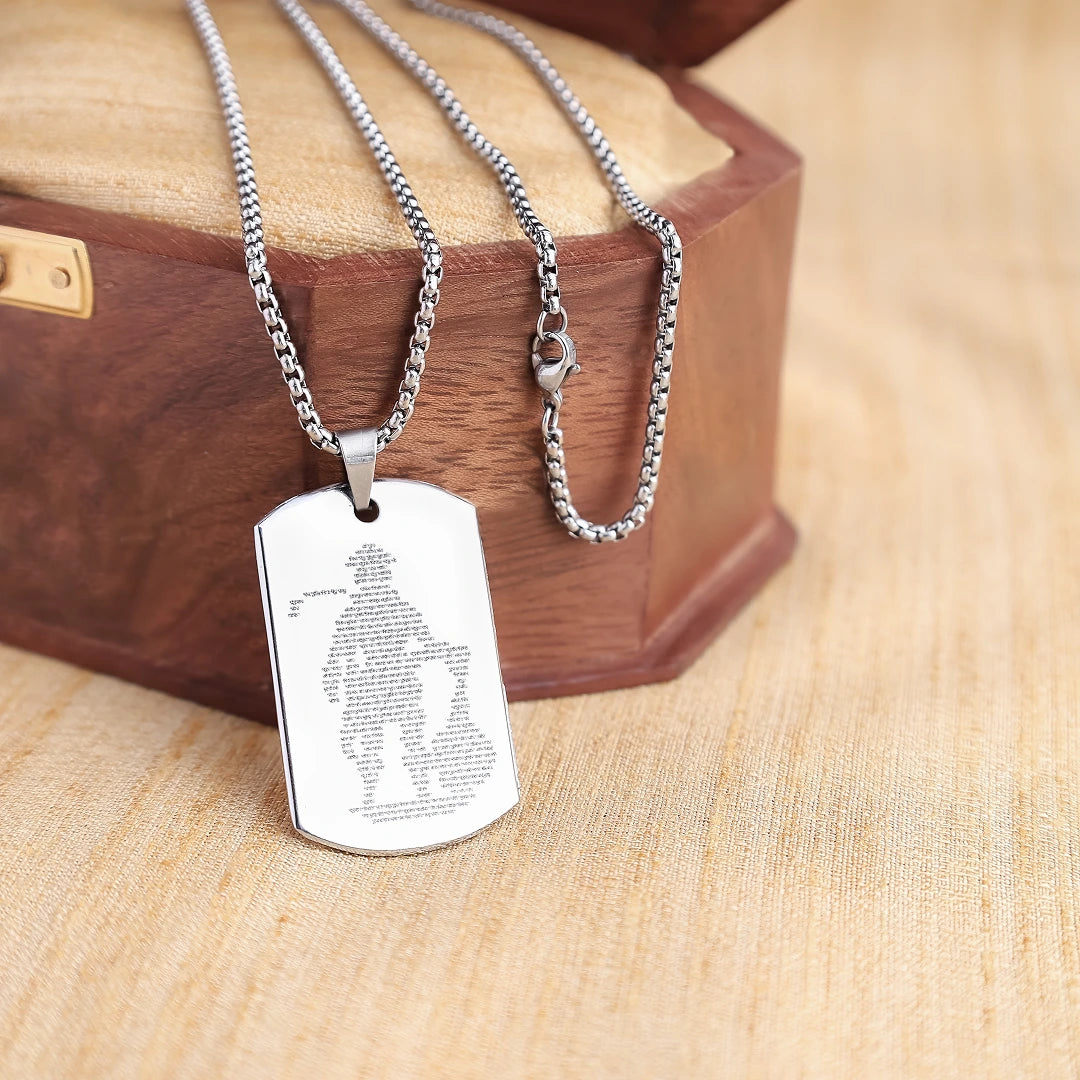 Silver Plated Hanuman Chalisa Pendant