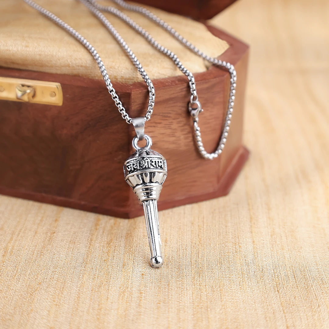Silver Plated Hanuman Gadha Pendant