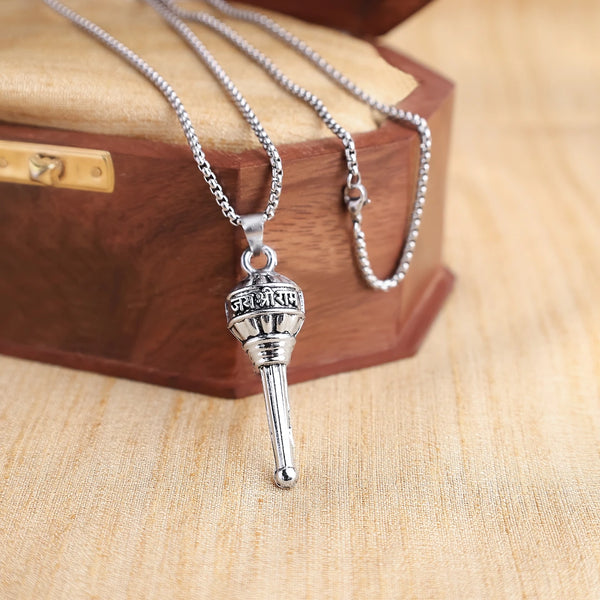 Silver Plated Hanuman Gadha Pendant