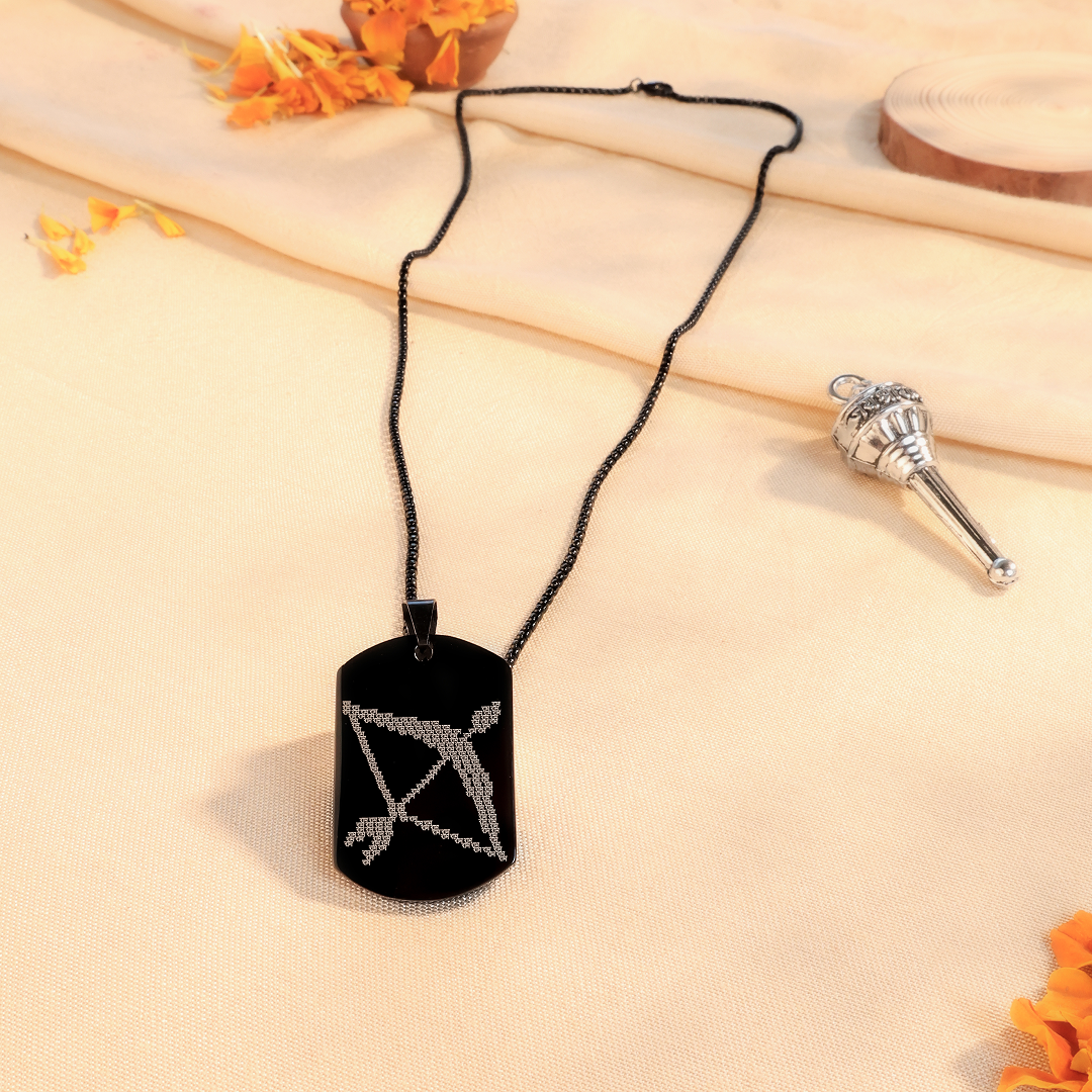 Oxidized Black Lord Rama Bow Pendant