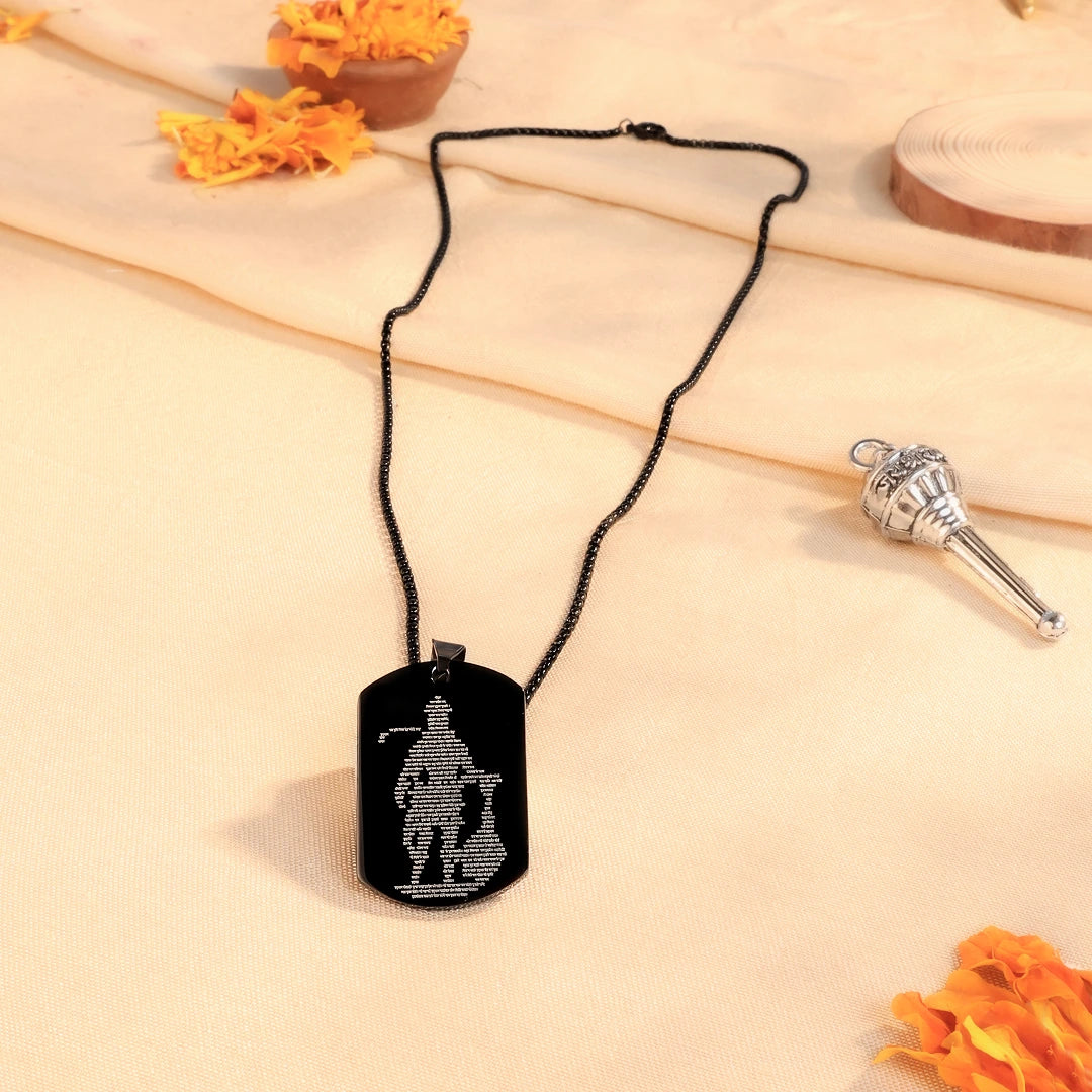 Oxidized Black Hanuman Chalisa Pendant