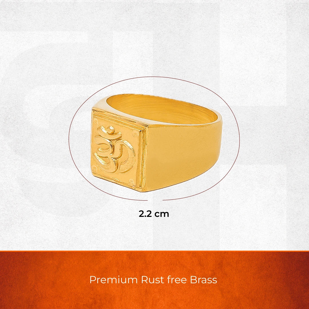 Divine Gold Plated Mahadev OM Ring