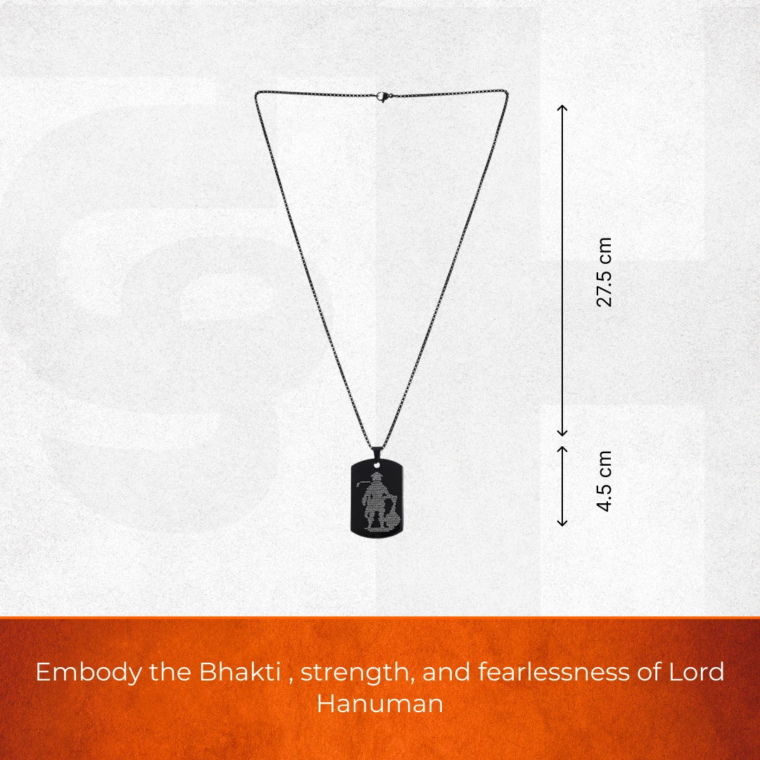Oxidized Black Hanuman Chalisa Pendant