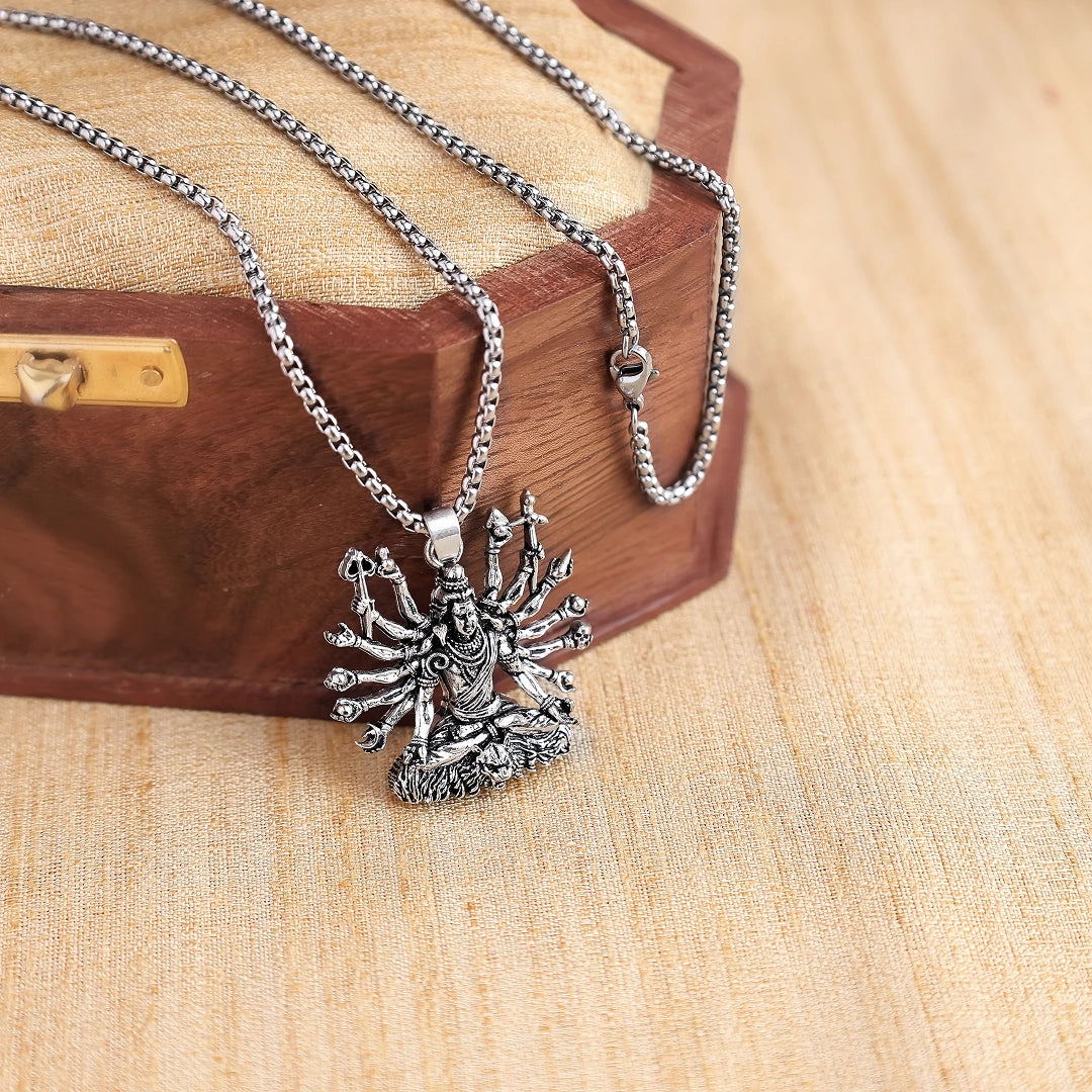 Silver Plated Mahadev Rudra Avatar Pendant