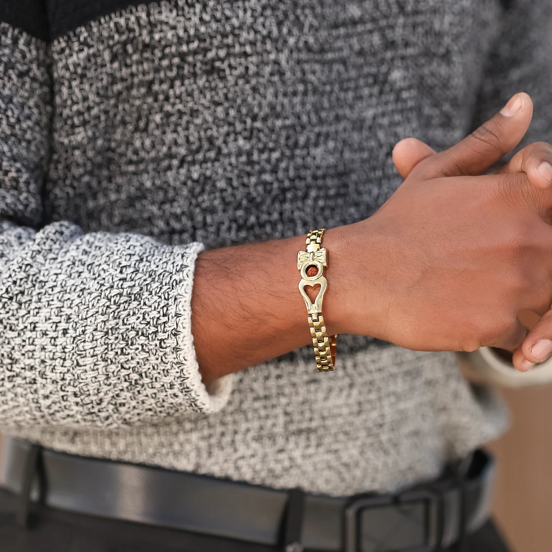 Om Damroo Gold Plated Rudraksha Bracelet