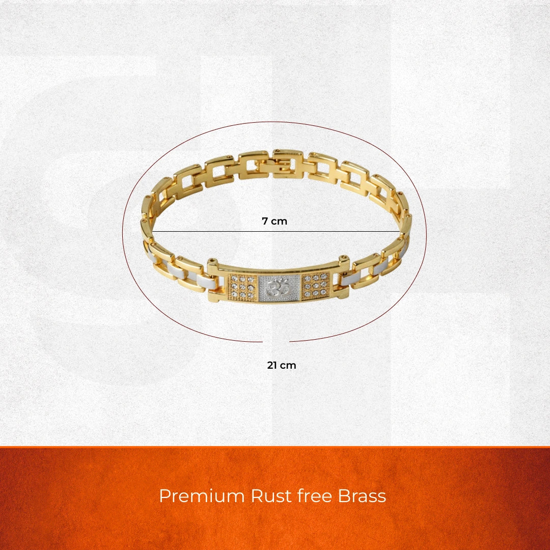 Gold Plated Duotone Om Serenity Bracelet