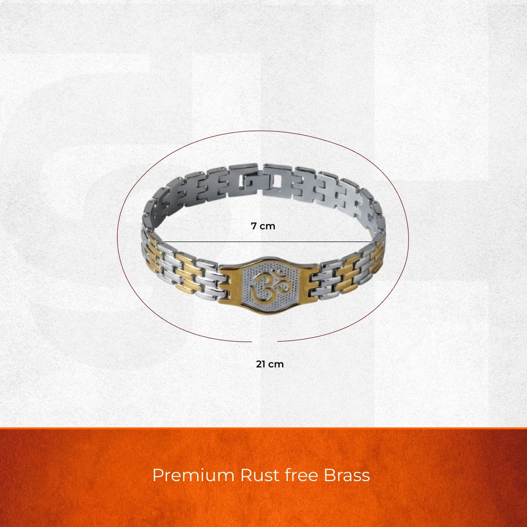 Om Gold Plated Duotone Bracelet