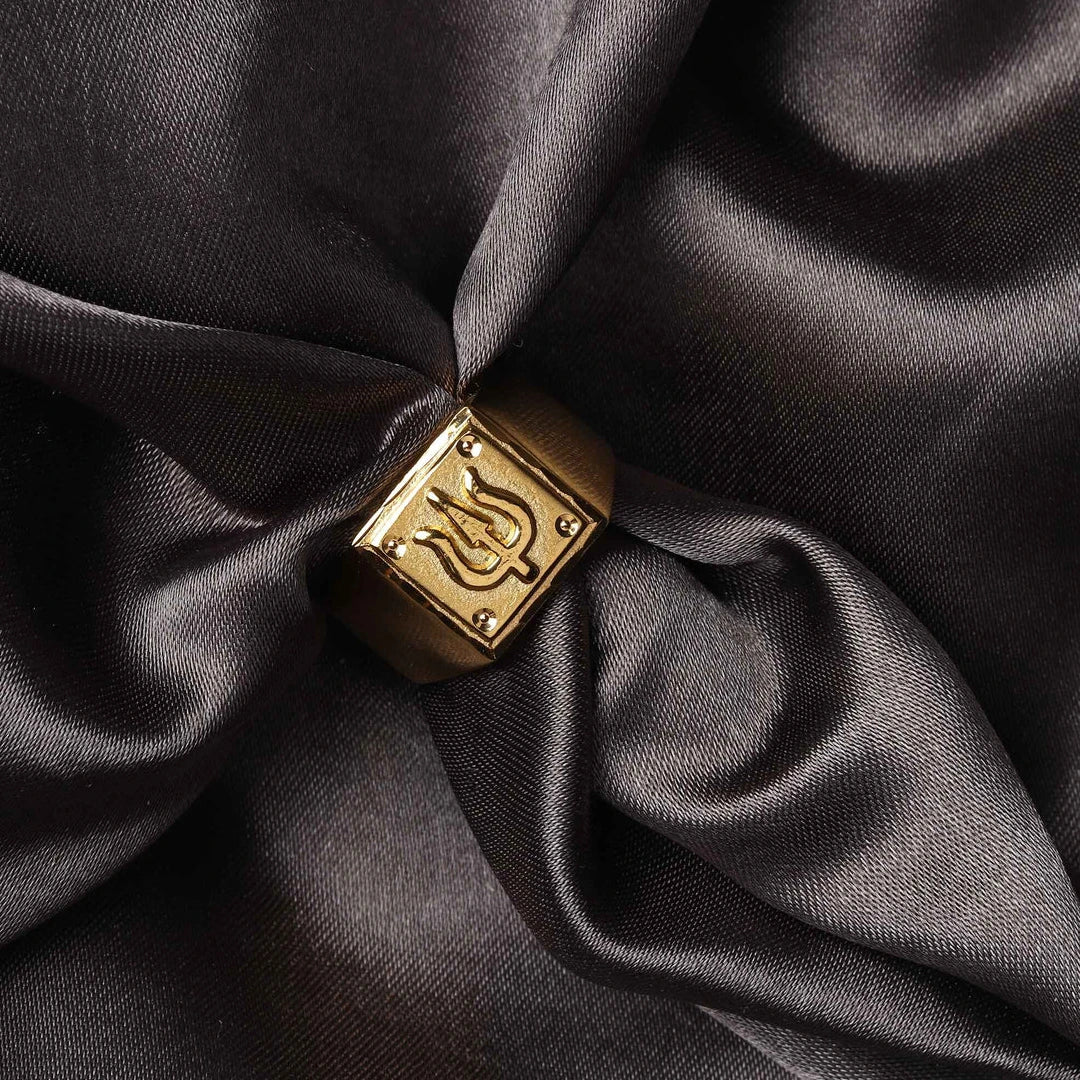 Divine Gold Plated Mahadev Trishul Ring